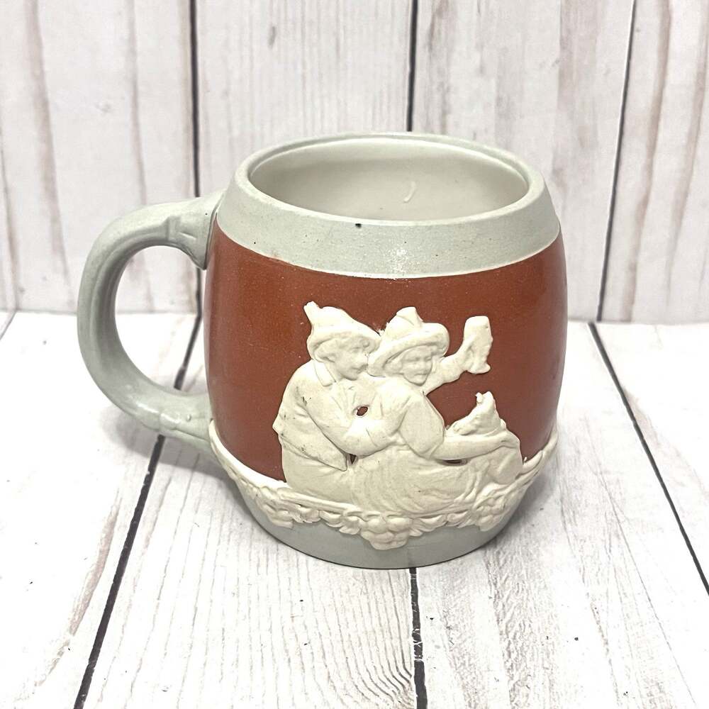 Antique 1926 Wekara 3487 German Villeroy Boch Terracotta Stoneware Punch Cup